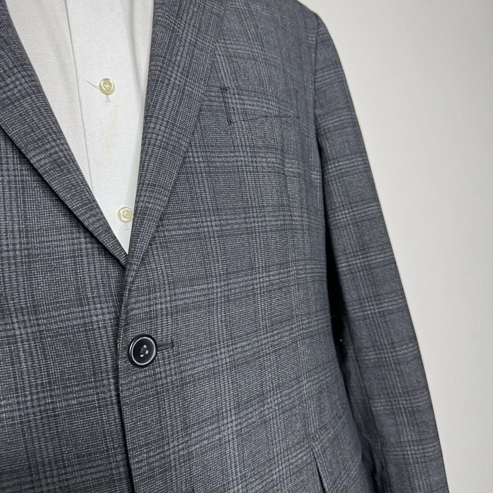 Kenneth Cole Gray Plaid Sport Coat Blazer